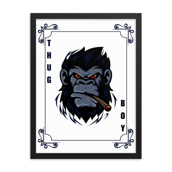 Bold Gorilla Vibes - Framed Thug Boy Poster - - Wooden Framed Posters