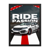 Speed and Style - Ride with Passion - Black - Framed Poster