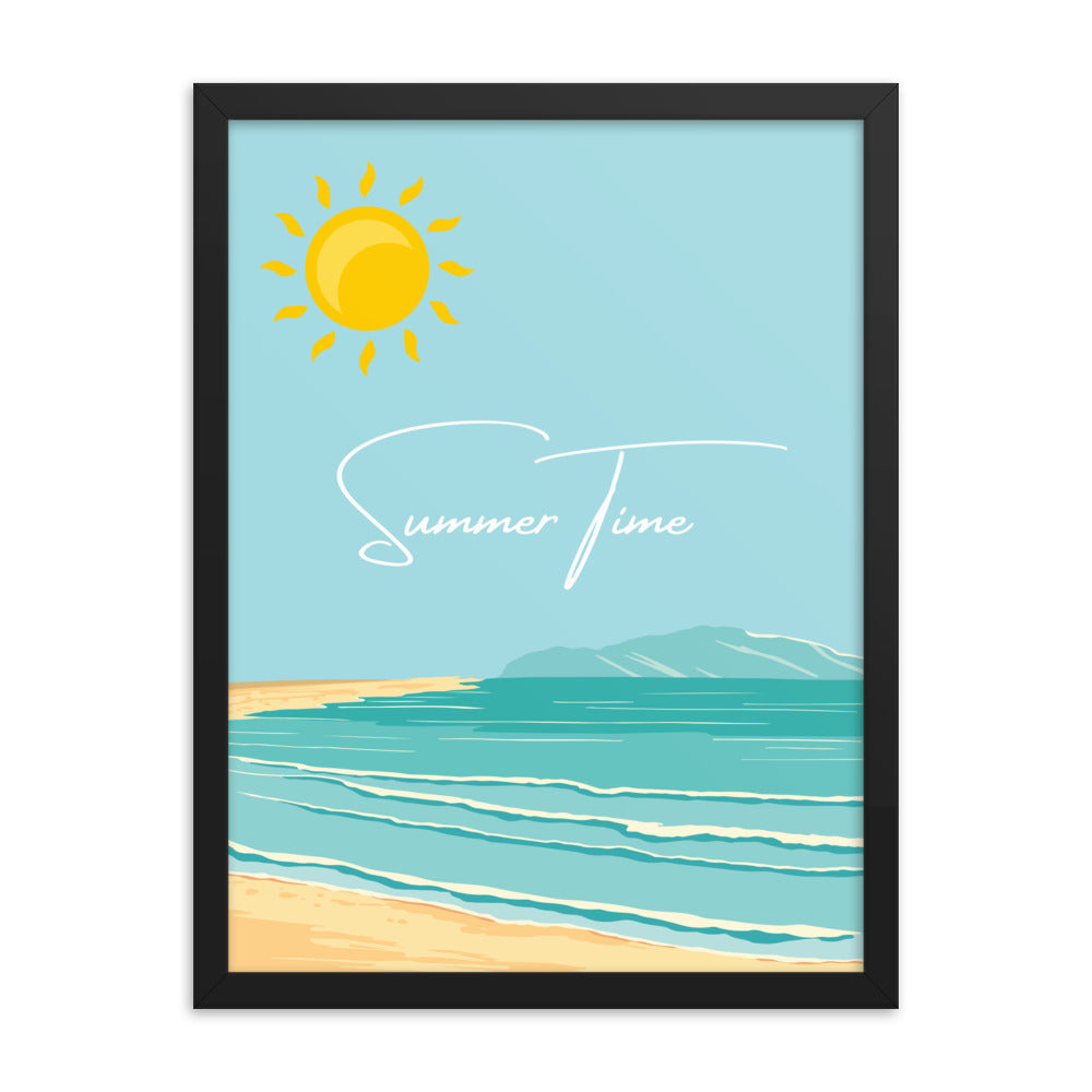 Summer Time Serenity - Framed Coastal Artwork - Black 18″×24″ - Wooden Framed Posters