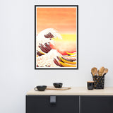 Sunset Waves - Capture the Serenity - 24″×36″ - Wooden Framed Posters