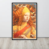 Majestic Mystique - Enigmatic Portrait - Black - Wooden Framed Posters