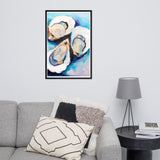 Ocean's Bounty - Elegant Oyster Art - - Wooden Framed Posters