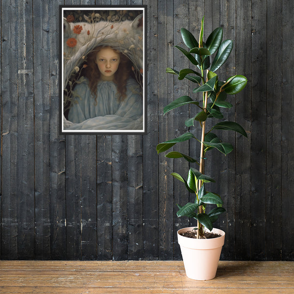 Dreamlike Innocence - A Serene Portrait - - Framed Poster