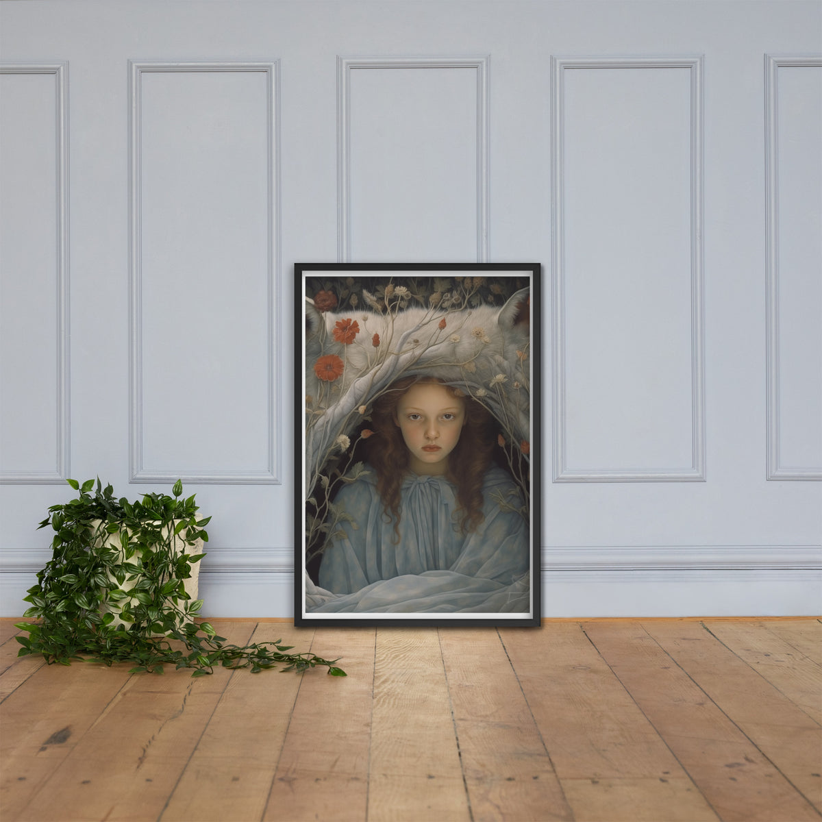 Dreamlike Innocence - A Serene Portrait - - Framed Poster