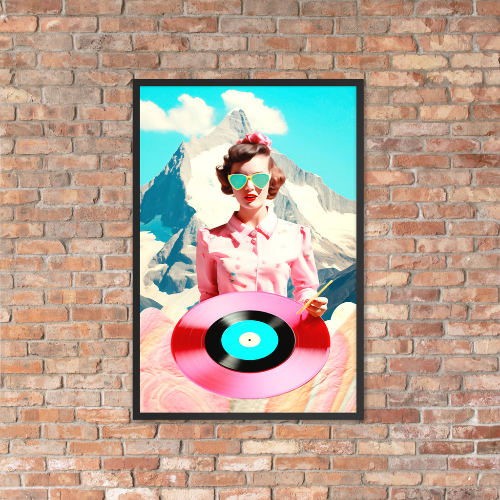 Retro Vibes - Vintage Record Magic - - Framed Poster