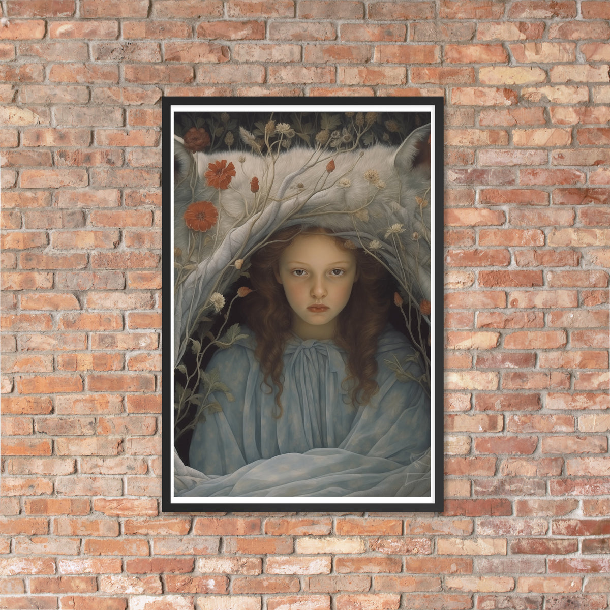 Dreamlike Innocence - A Serene Portrait - - Framed Poster