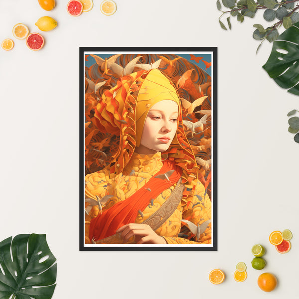 Majestic Mystique - Enigmatic Portrait - - Wooden Framed Posters