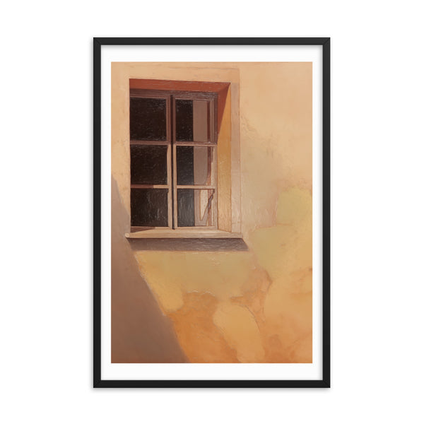 Rustic Reflections - Window into Tranquility - Black 24″×36″ - Framed Posters