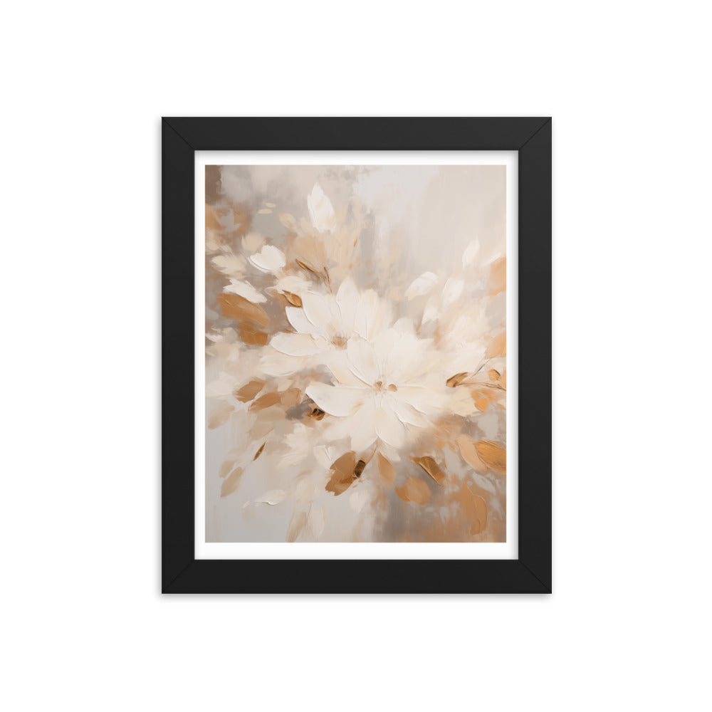 Whispers of Nature - Floral Harmony - Black 8″×10″ - Framed Poster