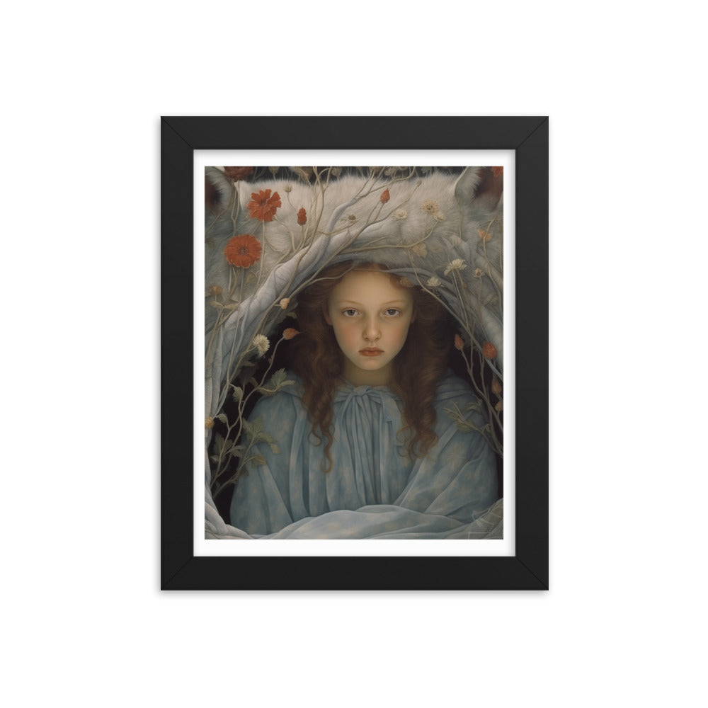 Dreamlike Innocence - A Serene Portrait - Black 8″×10″ - Framed Poster