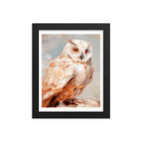 Wild Wisdom - Owl in Earthy Hues - Black 8″×10″ - Wooden Framed Posters