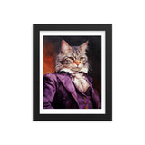 Victorian Cat - Whimsical Nobility - Black 8″×10″ - Framed Posters