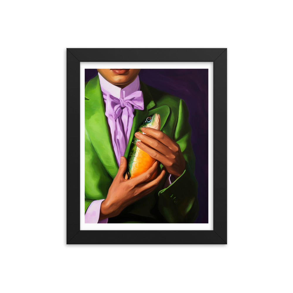 Unexpected Companions - Artful Whimsy - Black 8″×10″ - Framed Posters