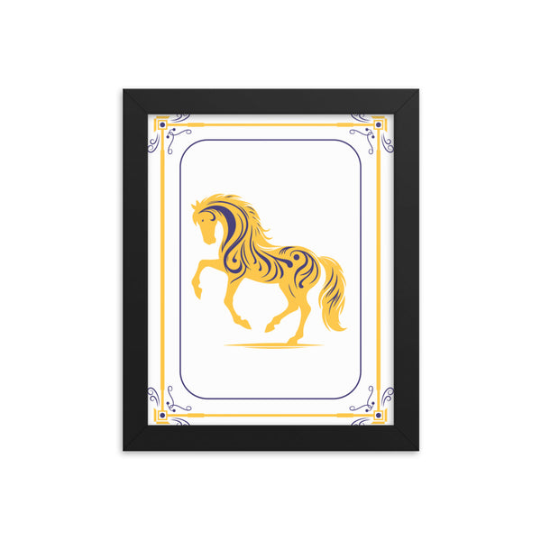 Golden Gallop - Majestic Horse Framed Poster - - Framed Posters