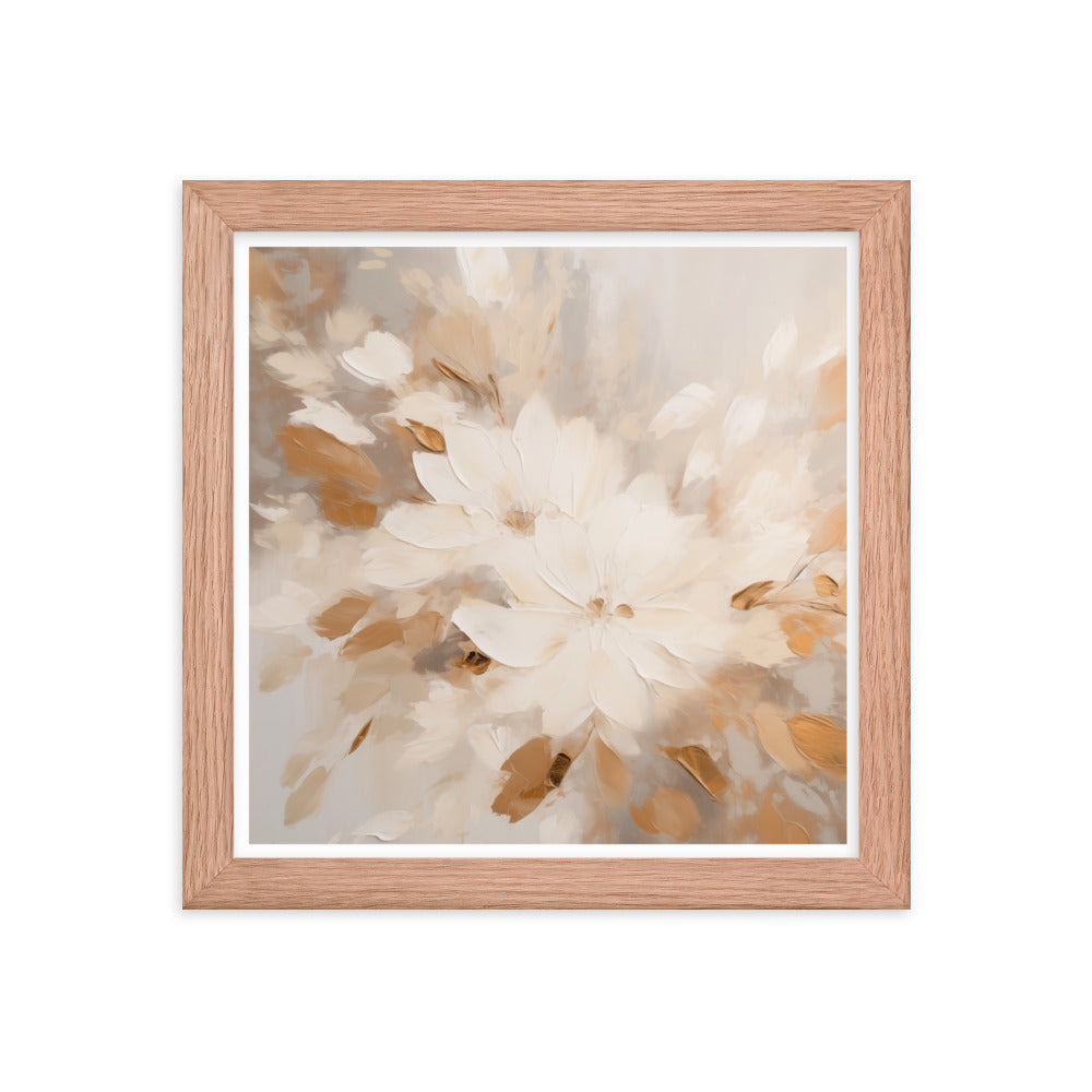 Whispers of Nature - Floral Harmony - Red Oak 10″×10″ - Framed Poster