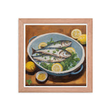 Culinary Artistry - Fresh Catch Delight - Red Oak 10″×10″ - Framed Posters