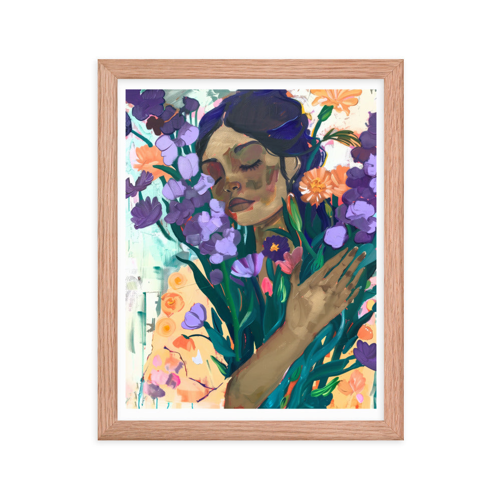 Blossoming Dreams - A Moment Captured - Red Oak 11″×14″ - Wooden Framed Posters