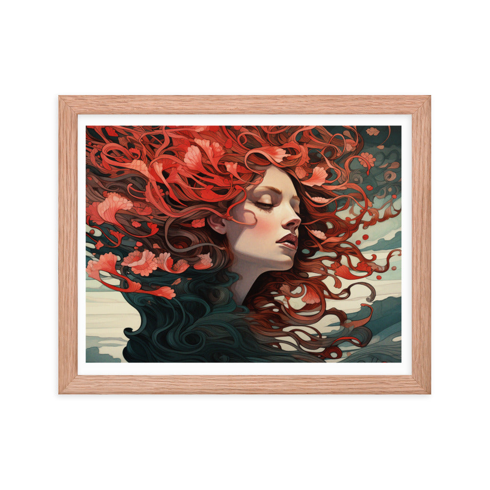 Dreamscape Serenity - Enchanted Reflections - Red Oak 11″×14″ - Framed Poster