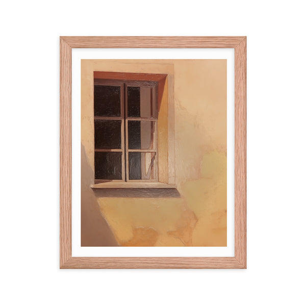 Rustic Reflections - Window into Tranquility - Red Oak 11″×14″ - Framed Posters