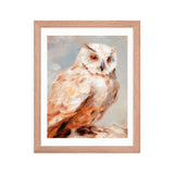 Wild Wisdom - Owl in Earthy Hues - Red Oak 11″×14″ - Wooden Framed Posters