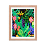 Rainforest Radiance - Colorful Canopy - Red Oak 11″×14″ - Wooden Framed Posters