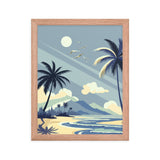 Island Serenity - Framed Poster of Oceanic Splendor - - Wooden Framed Posters