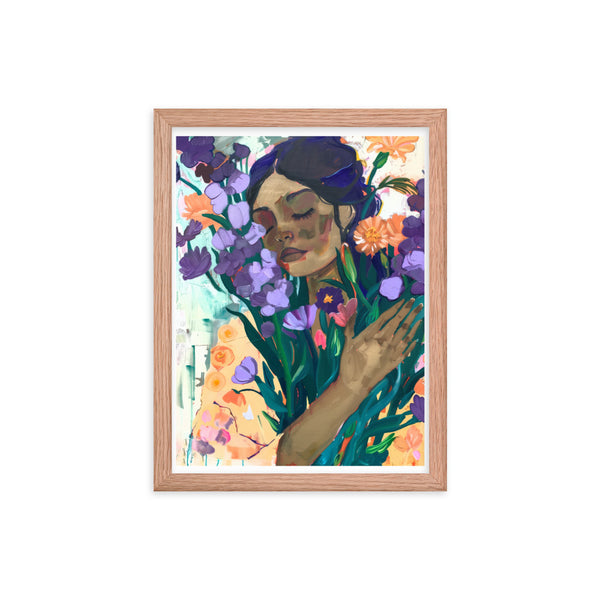 Blossoming Dreams - A Moment Captured - Red Oak 12″×16″ - Wooden Framed Posters