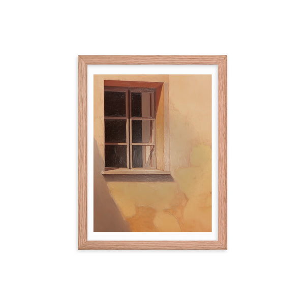 Rustic Reflections - Window into Tranquility - Red Oak 12″×16″ - Framed Posters