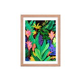 Rainforest Radiance - Colorful Canopy - Red Oak 12″×16″ - Wooden Framed Posters