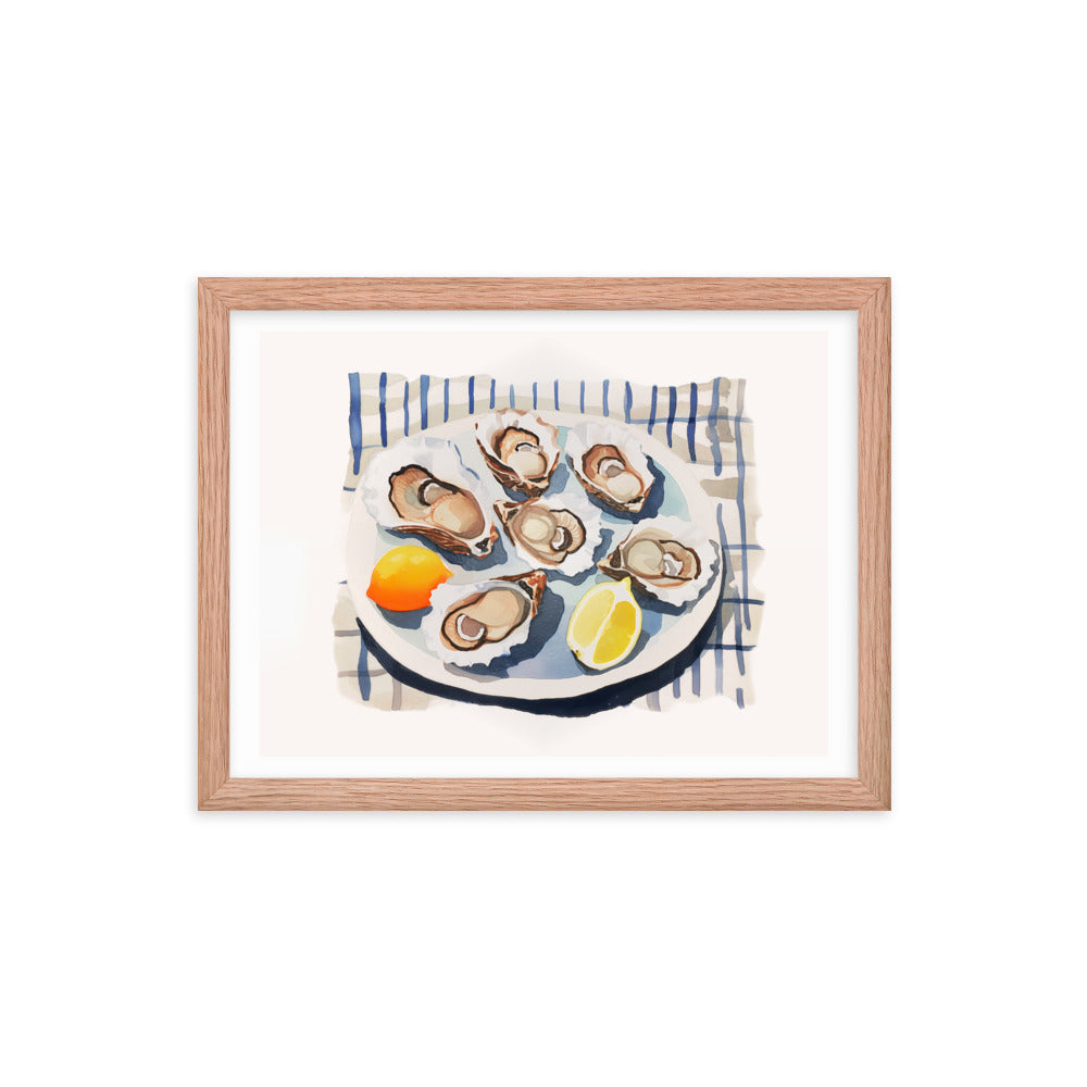 Taste of the Sea - Framed Coastal Art - Red Oak 12″×16″ - Framed Posters