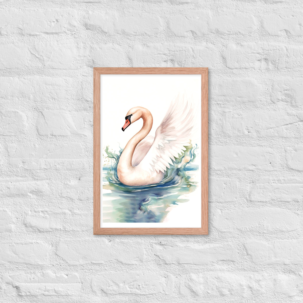 Graceful Serenity - Elegant Swan Art - - Wooden Framed Posters