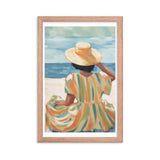 Seaside Reflections - A Tranquil Escape - Red Oak 12″×18″ - Framed Poster