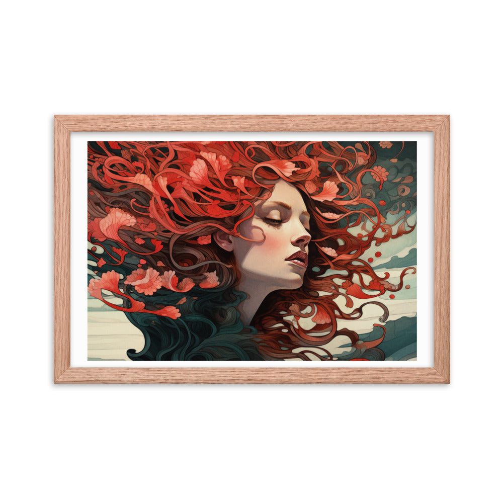 Dreamscape Serenity - Enchanted Reflections - Red Oak 12″×18″ - Framed Poster