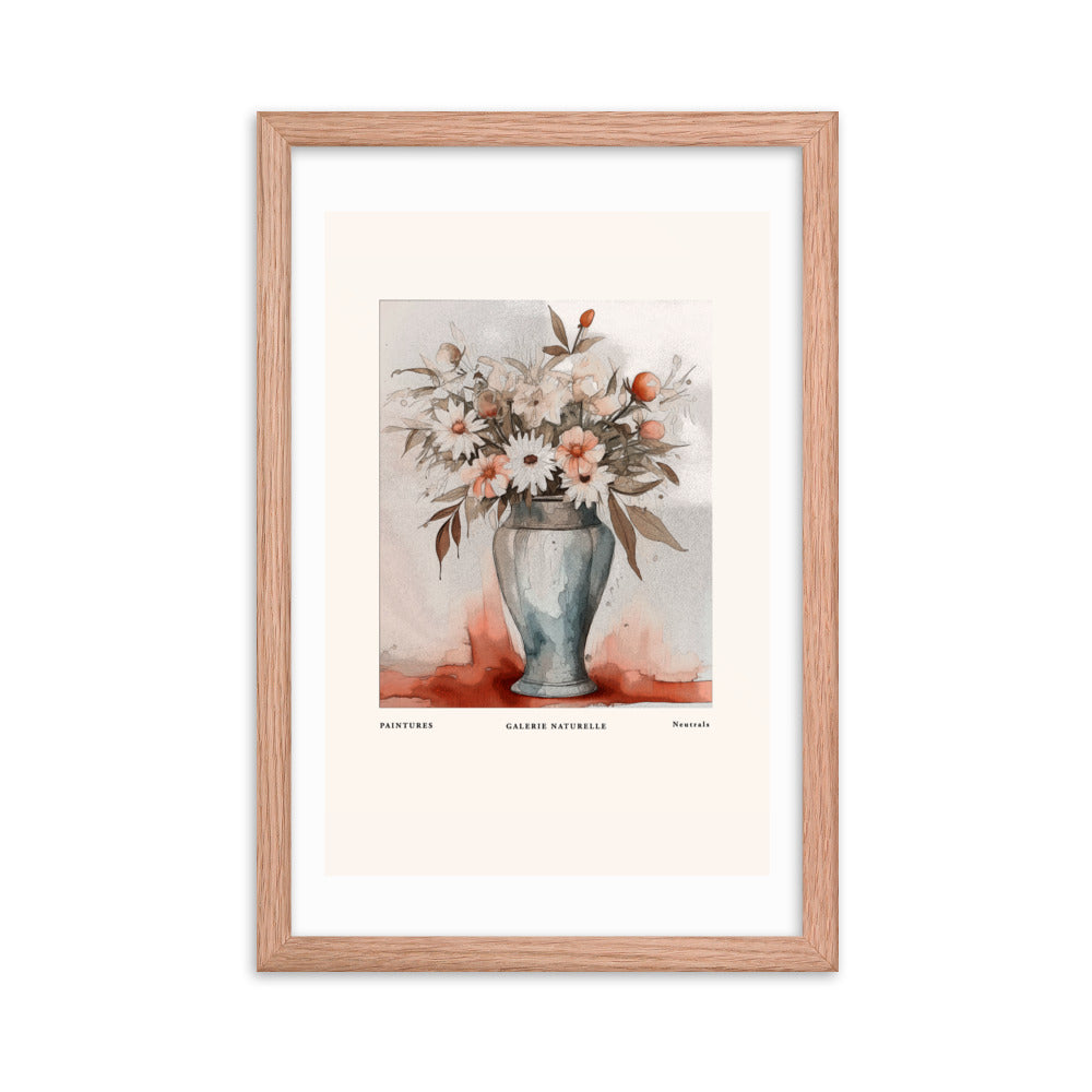 Neutral Beauty - Blossoms in Harmony - Red Oak 12″×18″ - Framed Posters