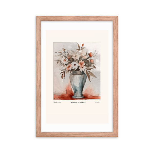 Neutral Beauty - Blossoms in Harmony - Red Oak 12″×18″ - Framed Posters