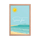 Summer Time Serenity - Framed Coastal Artwork - Red Oak 12″×18″ - Wooden Framed Posters