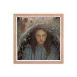 Dreamlike Innocence - A Serene Portrait - Red Oak 14″×14″ - Framed Poster