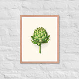 Botanical Beauty - Artichoke Elegance - Red Oak - Wooden Framed Posters