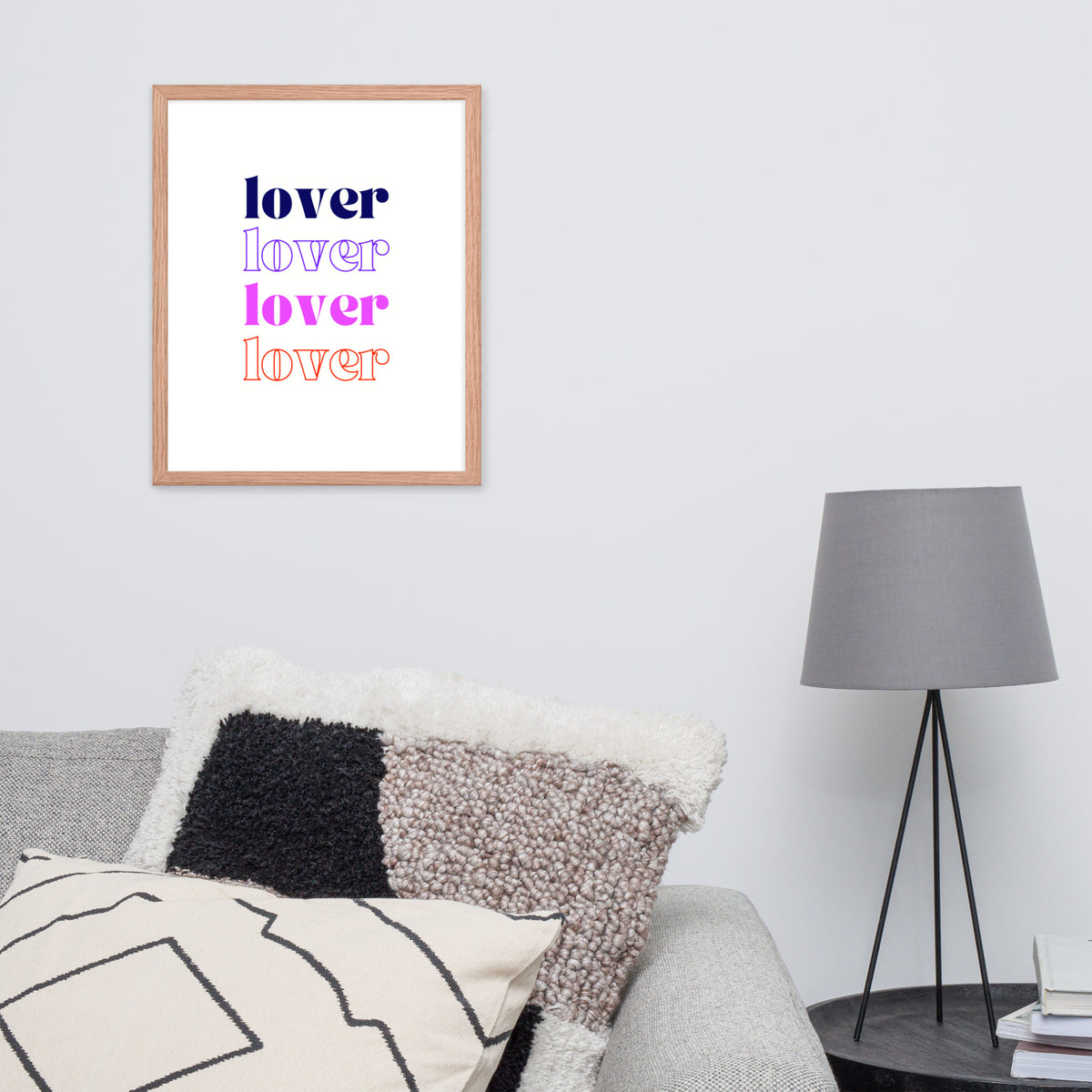 Love Multiplied - Colorful Text Framed Poster - Red Oak 16″×20″ - Framed Posters