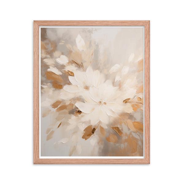 Whispers of Nature - Floral Harmony - Red Oak 16″×20″ - Framed Poster