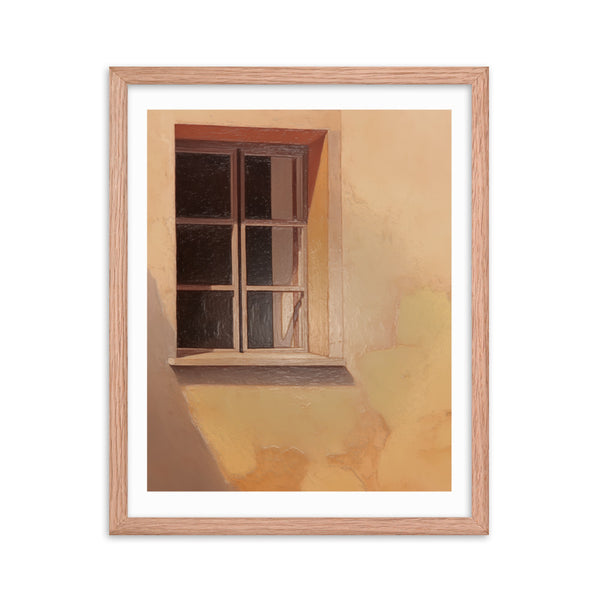 Rustic Reflections - Window into Tranquility - Red Oak 16″×20″ - Framed Posters