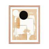 Minimalist Elegance - Geometric Shapes in Neutral Tones - Red Oak 16″×20″ - Framed Posters