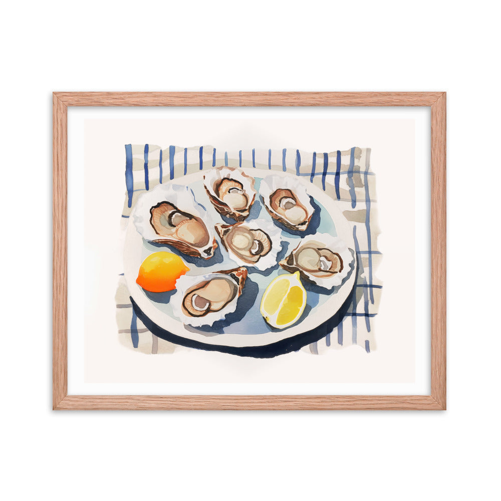 Taste of the Sea - Framed Coastal Art - Red Oak 16″×20″ - Framed Posters