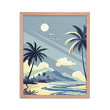 Island Serenity - Framed Poster of Oceanic Splendor - - Wooden Framed Posters