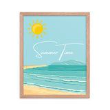 Summer Time Serenity - Framed Coastal Artwork - Red Oak 16″×20″ - Wooden Framed Posters