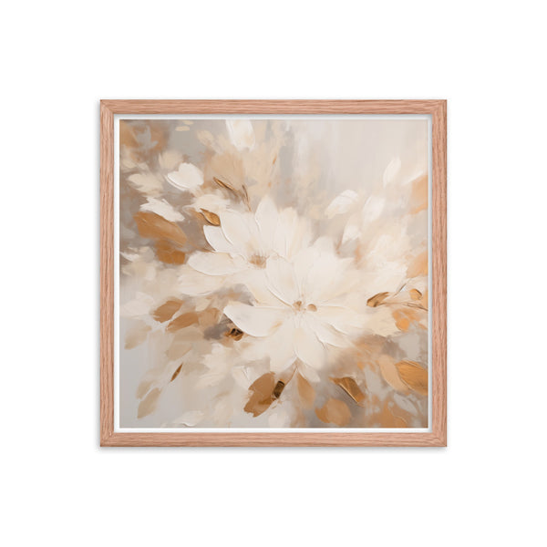 Whispers of Nature - Floral Harmony - Red Oak 18″×18″ - Framed Poster