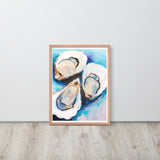 Ocean's Bounty - Elegant Oyster Art - - Wooden Framed Posters