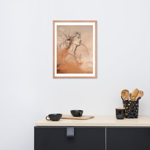 Image of Serene Reflections - Woman in Sketch Wall Decor