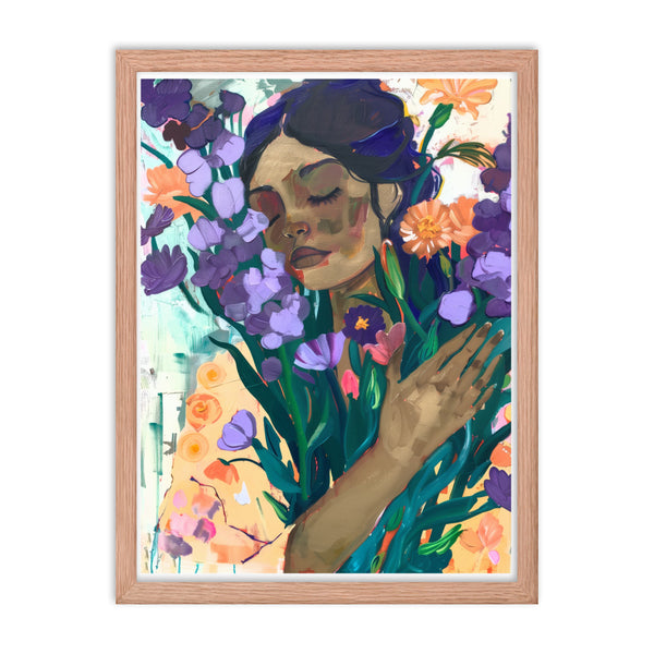 Blossoming Dreams - A Moment Captured - Red Oak 18″×24″ - Wooden Framed Posters