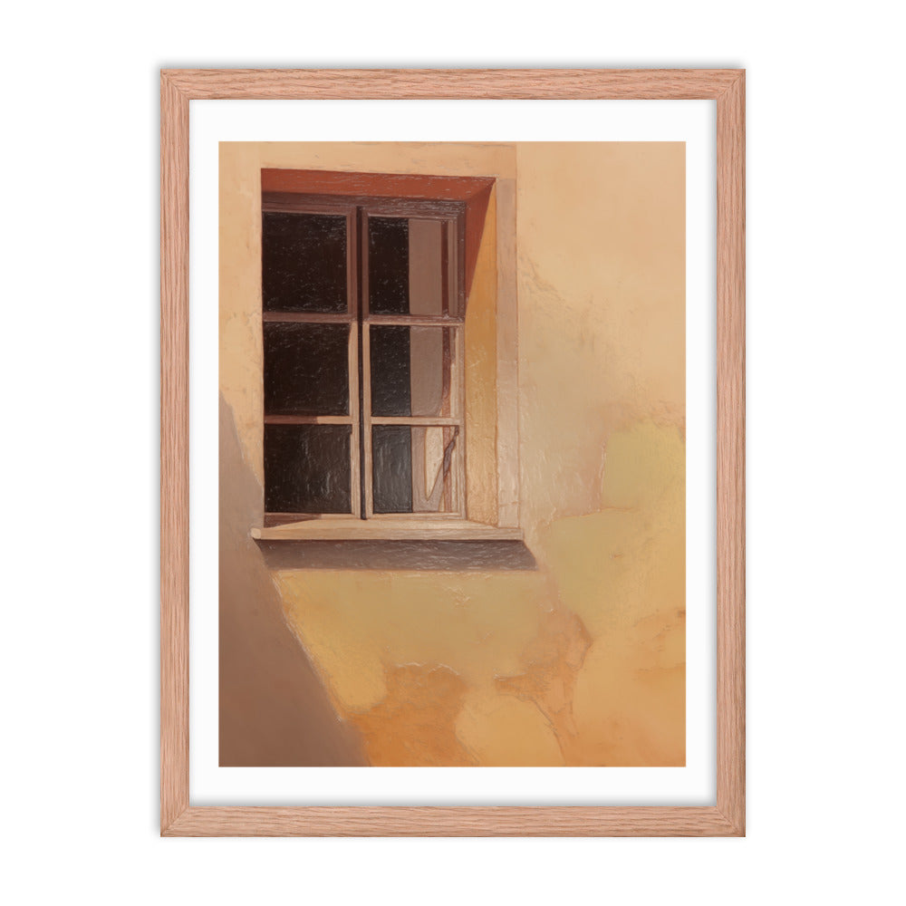 Rustic Reflections - Window into Tranquility - Red Oak 18″×24″ - Framed Posters